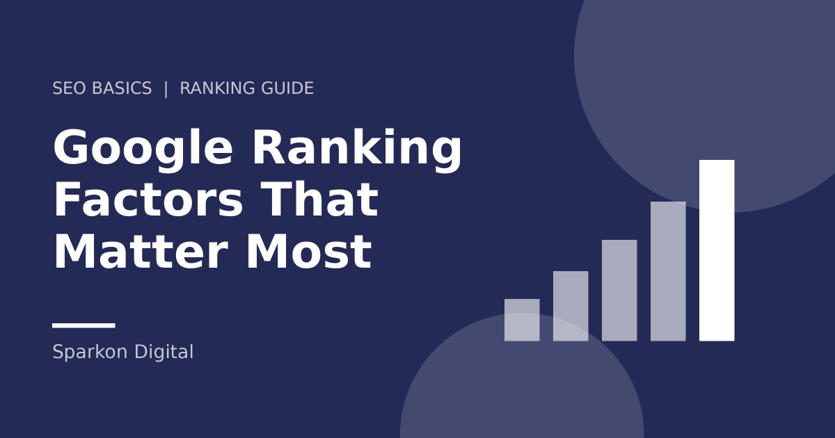 Google ranking factors - rising bar chart illustration
